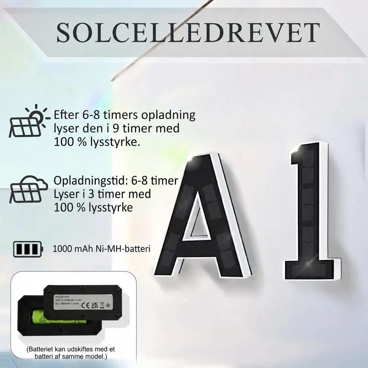 NordLys™ – Solcelledrevet LED-husnummer
