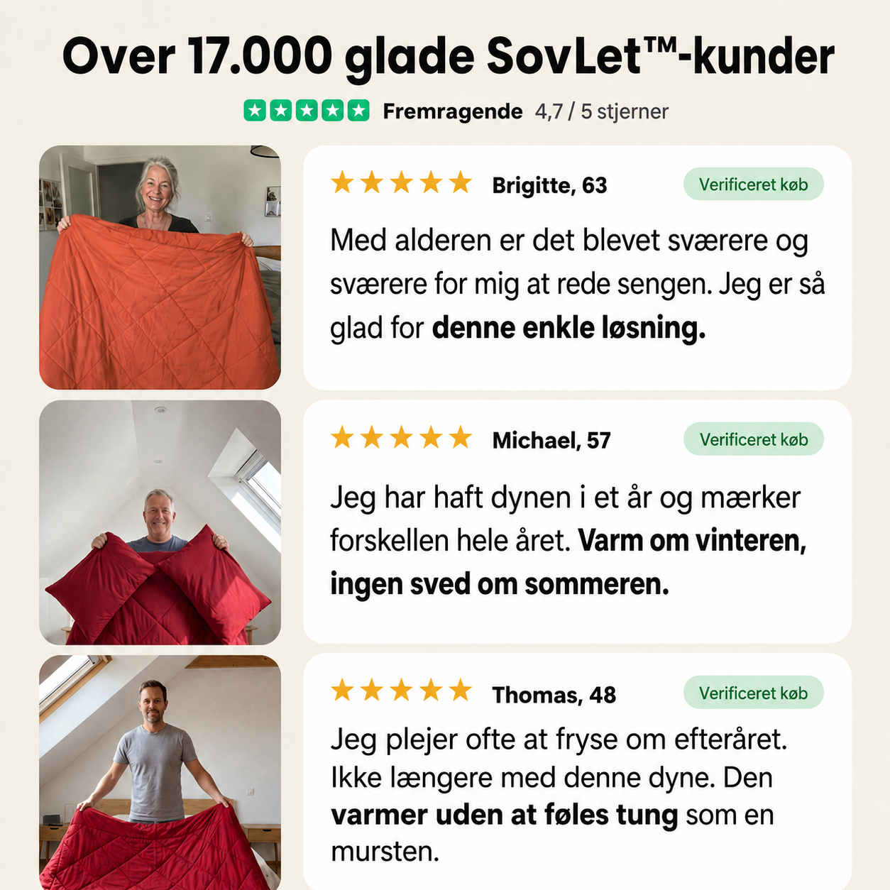 SovLet™ | Vaskbar 2-i-1 helårsdyne uden betræk
