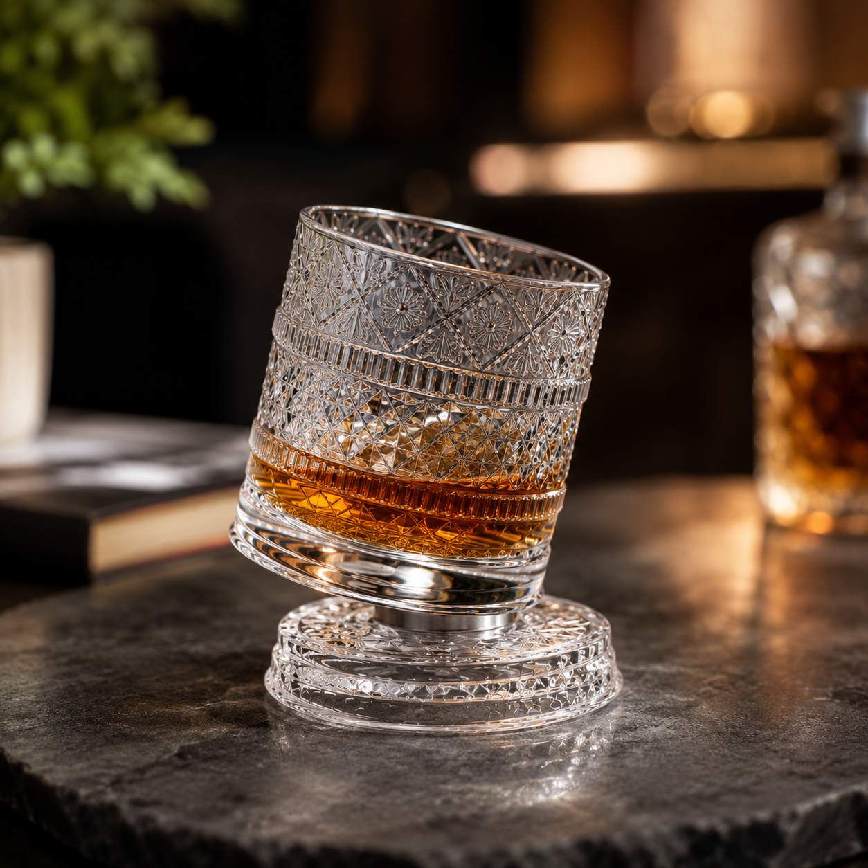 Whiskyglas med 360° Rotation