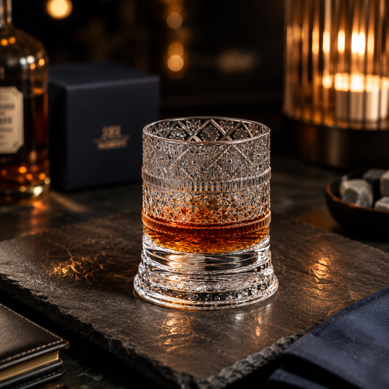 Whiskyglas med 360° Rotation