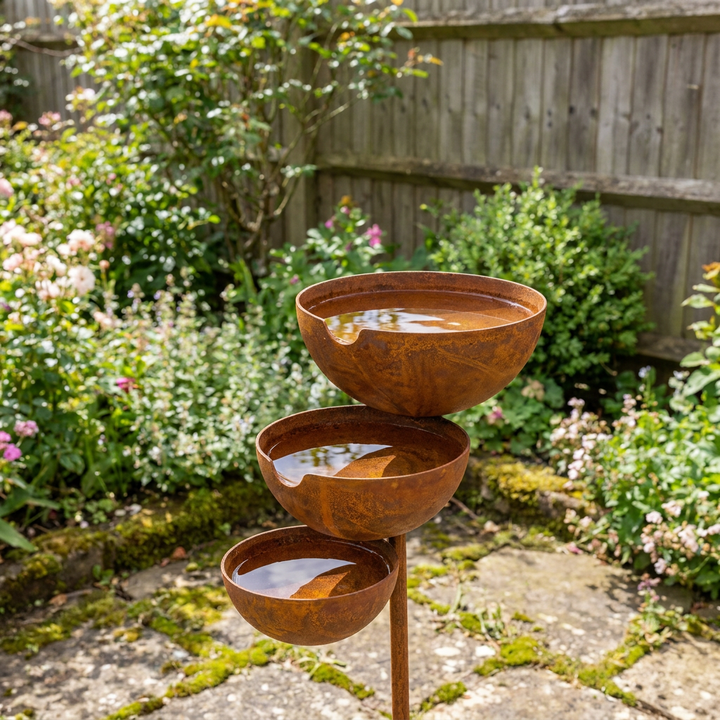 HaveOasen™ - Fuglebad - Corten-stål