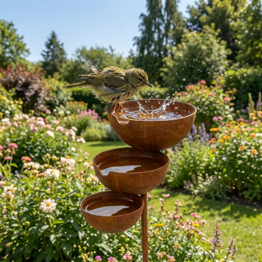 HaveOasen™ - Fuglebad - Corten-stål
