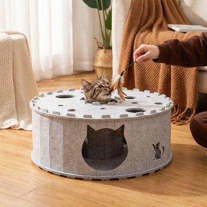 KatteBo™ - Interaktivt Lege- & Kradsehus til Katte
