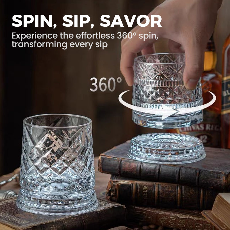 Whiskyglas med 360° Rotation