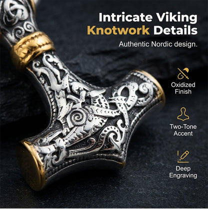 VikingKraft™ – Kraftfuld halskæde med Tors hammer