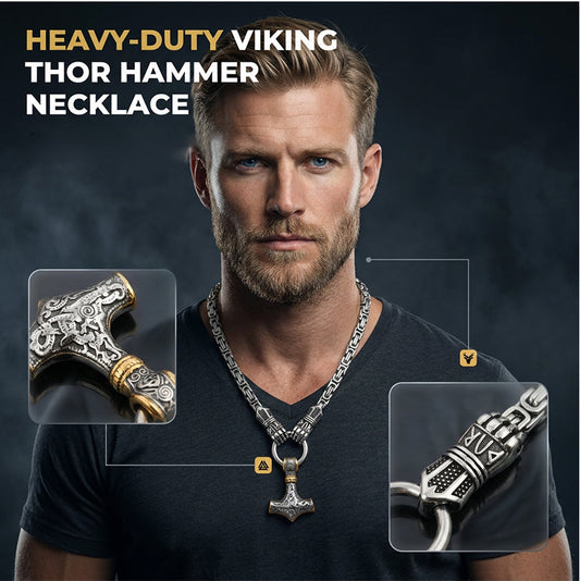 VikingKraft™ – Kraftfuld halskæde med Tors hammer