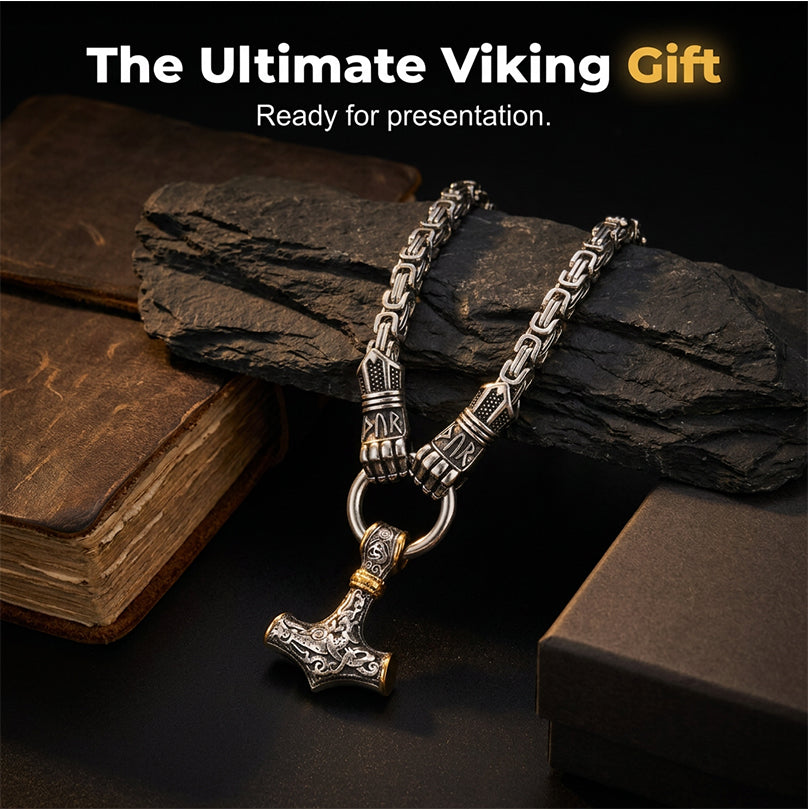 VikingKraft™ – Kraftfuld halskæde med Tors hammer